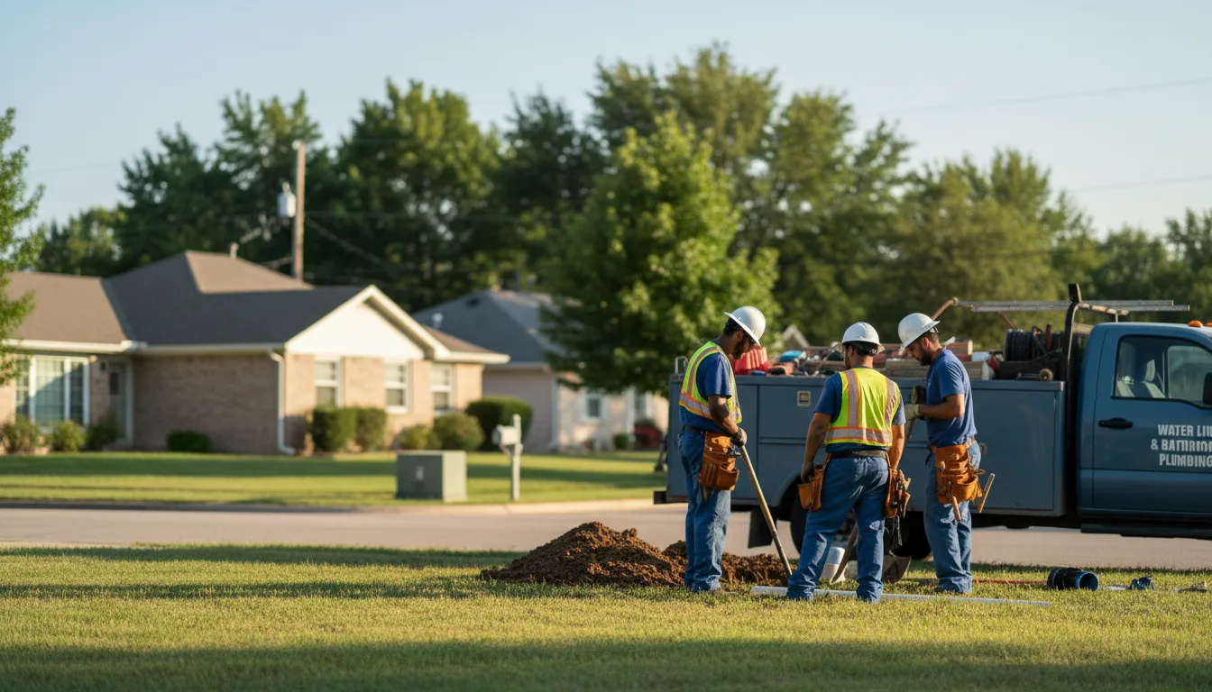 Residential water line and bathroom plumbing service in Milford, IN